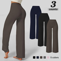 Straight Leggings Bottoms Wide Leg Pants for Women High Waist Stretch Casual Sweatpants Lift Buttocks and Flatten Abdomen Vacation Wear Yoga Fitness Gym Clothing