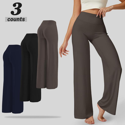 Straight Leggings Bottoms Wide Leg Pants for Women High Waist Stretch Casual Sweatpants Lift Buttocks and Flatten Abdomen Vacation Wear Yoga Fitness Gym Clothing