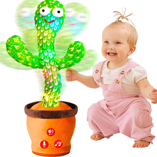 Volume Adjustable Dancing Talking Cactus Toy for Baby Toddler Interactive Cactus Baby Toy Mimicking Singing Cactus Toy Baby Toys 6-18 Months+ Baby Stocking Stuffers Baby Gifts for Boys Girls