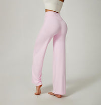 Straight Leggings Bottoms Wide Leg Pants for Women High Waist Stretch Casual Sweatpants Lift Buttocks and Flatten Abdomen Vacation Wear Yoga Fitness Gym Clothing